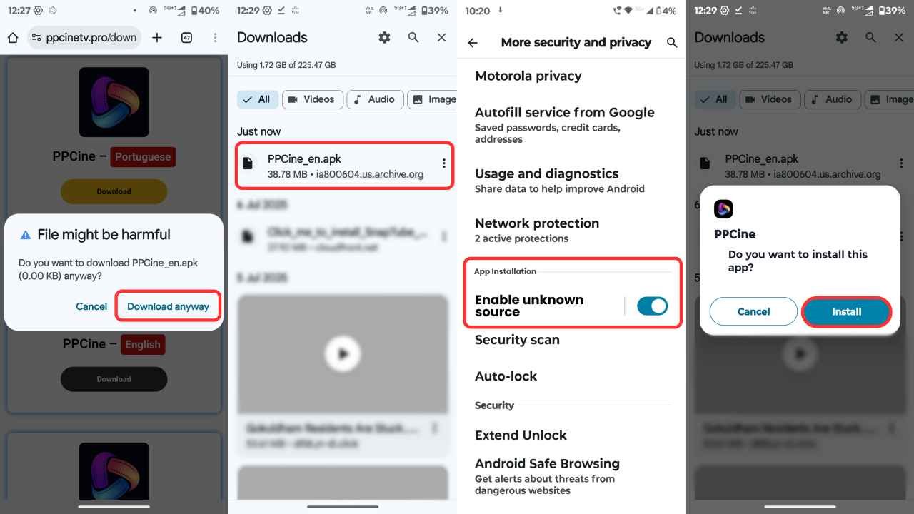 Install PPCine APK Old Version on Android